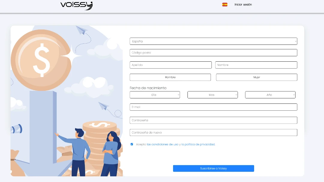 Registrarse en Voissy Encuestas